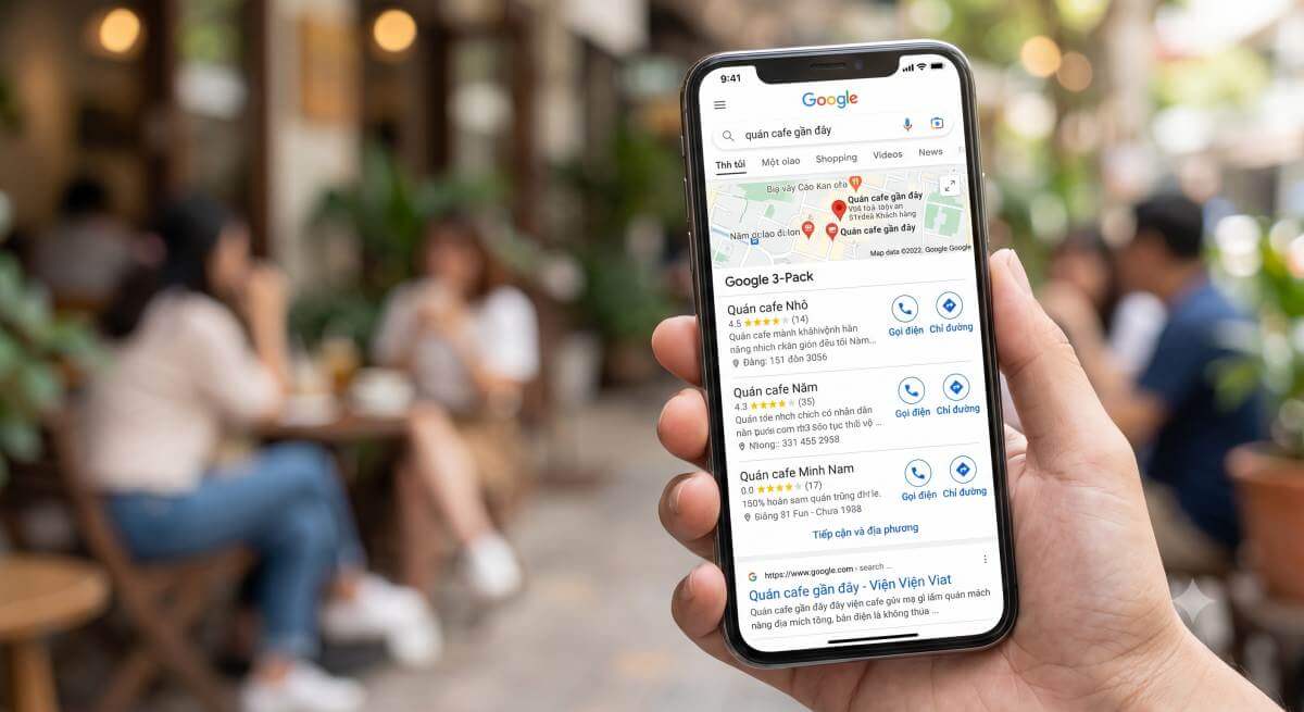 Vị trí Top 3 Google Map Pack tiếp cận khách hàng địa phương
